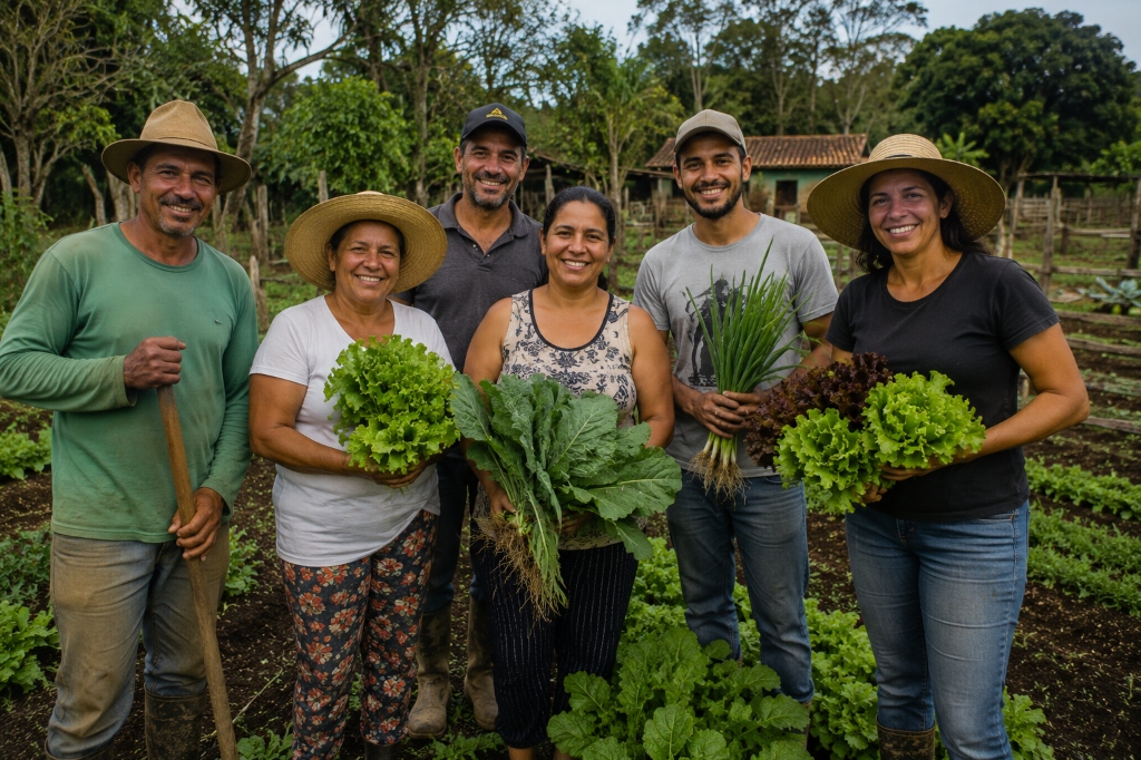 Família de agricultores locais da Toca da Terra